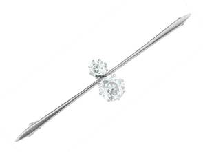 Brooch 950 platinum diamonds 2.4ct vintage, year 1920, handcrafted