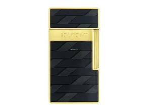 S.T. Dupont Biggy Monogram Lighter 1872 Black Yellow Gold Ref.025079 Full Set