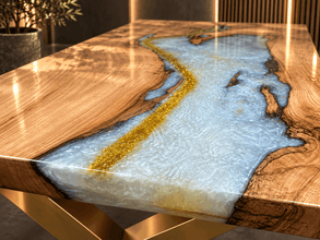 Thumbnail von One-of-One Luxury River Table | Solid Wood · Epoxy Resin · Gold Leaf