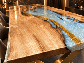 Thumbnail von One-of-One Luxury River Table | Solid Wood · Epoxy Resin · Gold Leaf