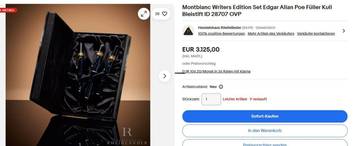 Thumbnail von Montblanc Writers Edition Triple Set 1998 Edgar Allan Poe - Fountain Pen - Ballpoint Pen - Limited ID 28707