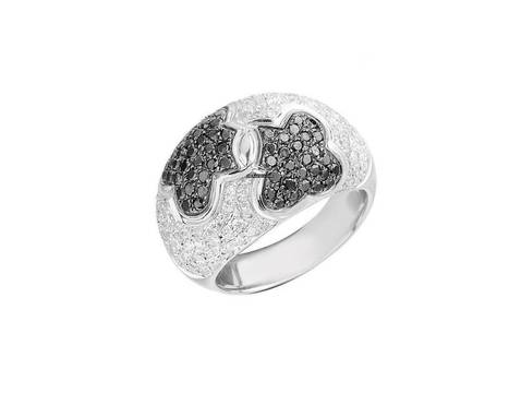 Ring Weißgold Black & White Diamond Blüte 1,80ct Gr.55 10g </h1>
