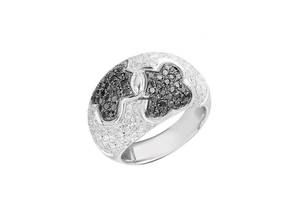Ring White Gold Black & White Diamond Blossom 1.80ct Size 55 10g </h1>
