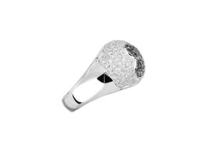 Thumbnail von Ring White Gold Black & White Diamond Blossom 1.80ct Size 55 10g </h1>