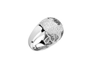 Thumbnail von Ring White Gold Black & White Diamond Blossom 1.80ct Size 55 10g </h1>