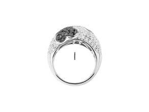 Thumbnail von Ring White Gold Black & White Diamond Blossom 1.80ct Size 55 10g </h1>