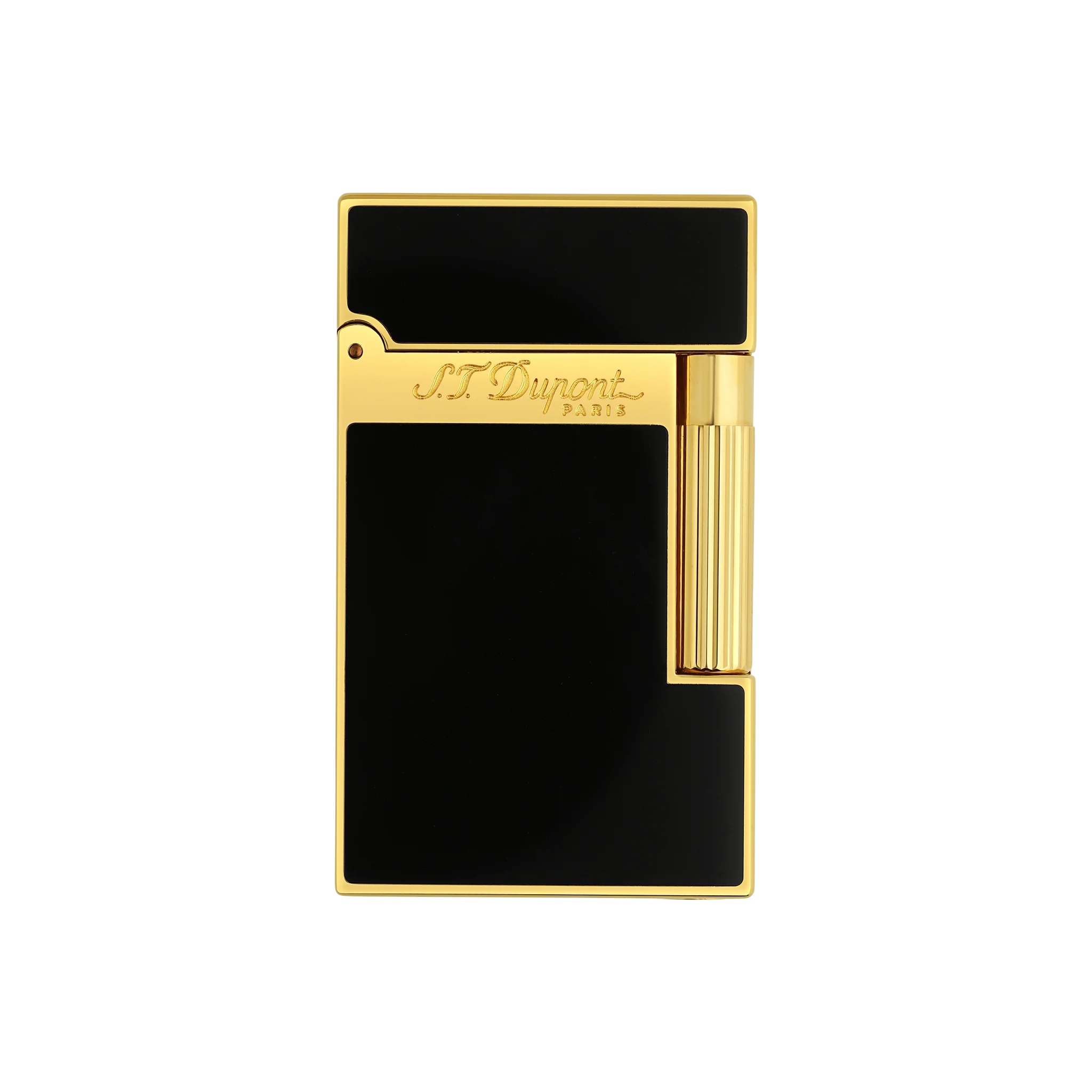 S.T. Dupont Feuerzeug Linie 2 Chinalack Schwarz Gelbgold Ref.016884 Full Set Linie 2