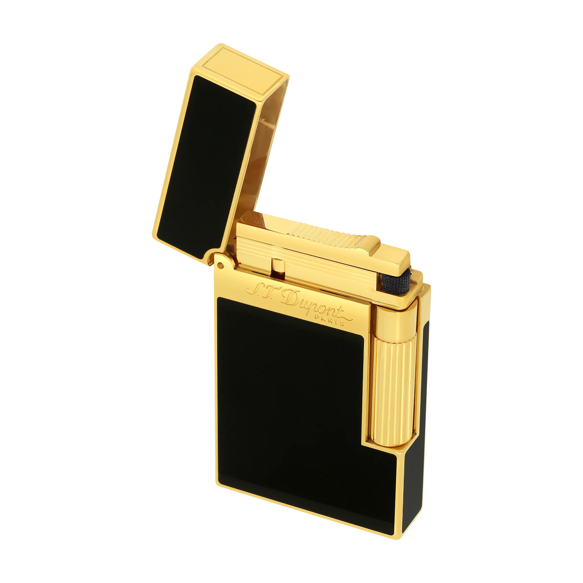 Thumbnail von S.T. Dupont Lighter Line 2 Chinalac Black Yellow Gold Ref.016884 Full Set Line 2