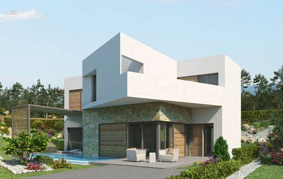***Luxusvillen mit 4 Schlafzimmern, wunderschönen Natursteinelementen, Keller/Garage und Privatpool***