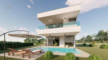 Region Omisalj, Insel Krk: Haus in modernem Design mit Pool