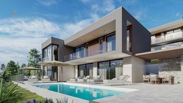 Neubau-Villa mit Swimmingpool und Meerblick in ruhiger Umgebung, Region Trogir