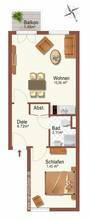 Thumbnail von Attraktive 2-Zimmer-Wohnung mit Balkon in Südwestlage