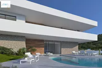 Thumbnail von Luxusvilla mit 3 Schlafzimmern, 2 Bädern, 2 Gäste-WC, Untergeschoss, Klimaanlage, Fußbodenheizung, Privatpool und Meerblick