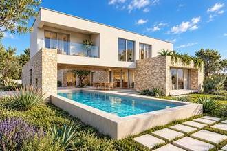 Newly built villa with pool, garage, and sea view