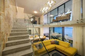 Thumbnail von Two-story penthouse directly on the water, rooftop terrace with infinity pool