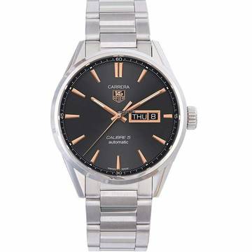  TAG Heuer Carrera Calibre 5 WAR201C.BA0723 - Carrera Calibre 5 Day-Date Automatic Black Dial Men's Watch </h1> 