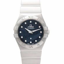 Thumbnail von Omega Constellation Quartz 123.10.27.60.53.001 - Constellation Quartz 27 mm Blue Dial Stainless Diamonds Ladies Watch </h1>