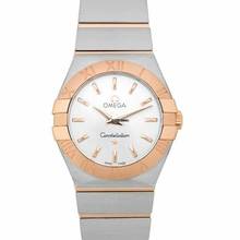 Thumbnail von Omega Constellation Quartz 123.20.27.60.02.001 - Constellation Quartz 27 mm Quartz Silver Dial Red Gold Ladies Watch </h1>