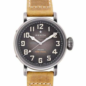  Zenith Pilot Type 20 Extra Special 11.1940.679/91.C807 - Pilot Type 20 Extra Special 40 Aged Stainless Steel / Grey </h1> 