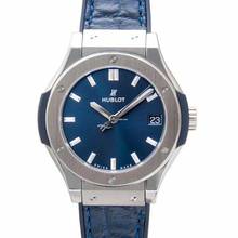 Thumbnail von Hublot Classic Fusion Blue 581.NX.7170.LR - Classic Fusion Quartz Blue Dial Titanium Ladies Watch </h1>