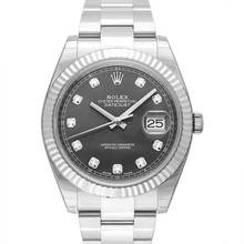 Thumbnail von Rolex Datejust 41 126334 - Datejust 41 Stainless Steel Fluted / Oyster / Dark Rhodium Diamond </h1>