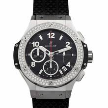 Thumbnail von Hublot Big Bang 41 mm 341.SX.130.RX.114 - Big Bang Steel Diamonds Automatic Black Dial Men's Watch </h1>