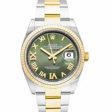 Thumbnail von Rolex Datejust 36 126233 - Datejust 36 Stainless Steel / Yellow Gold / Fluted / Olive Green Roman / Oyster </h1>