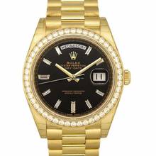 Thumbnail von Rolex Day-Date 40 228348RBR_Black - Day-Date 40 Yellow Gold Black Diamond Dial & Diamond Bezel President Bra </h1>