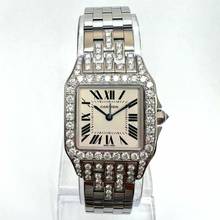 Thumbnail von Cartier Santos Demoiselle Quartz Steel 26mm 2.59TCW Diamond Watch </h1>