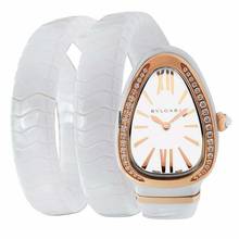 Thumbnail von Bulgari Serpenti 102886 - Serpenti Spiga Quartz White Lacquered Dial Diamond Bezel Ladies Watch </h1>