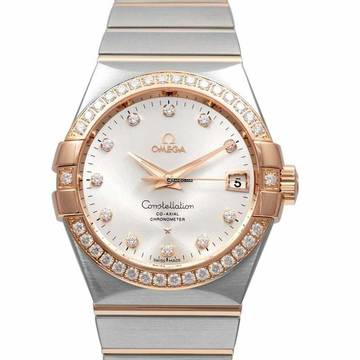  Omega Constellation Men 123.25.38.21.52.001 - Constellation Co-Axial 38 mm Automatic Silver Dial Diamonds Red Gold </h1> 