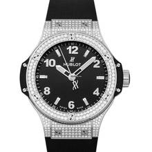 Thumbnail von Hublot Big Bang 38 mm 361.SX.1270.RX.1704 - Big Bang Steel Pavé Quartz Black Dial Diamonds Ladies Watch </h1>