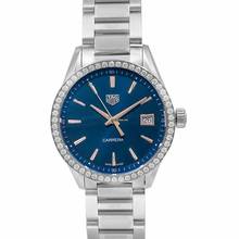 Thumbnail von TAG Heuer Carrera Lady WBK1317.BA0652 - Carrera Ladies Quartz Blue Dial with Diamonds Bezel Unisex Watch </h1>