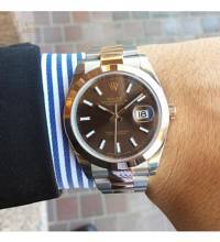 Rolex [NEW] 126301 Datejust 41mm 18K/SS with Chocolate Dial Watch