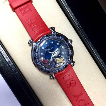  Chopard Happy Sport Steel Ladies Watch w Floating Fishes </h1> 