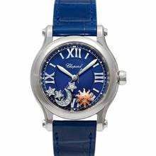 Thumbnail von Chopard Happy Sport 278559-3011 - Happy Stars Automatic Blue Dial DIamonds Ladies Watch </h1>