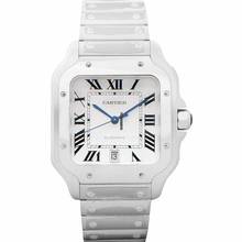 Thumbnail von Cartier Santos WSSA0018 - Santos Silvered Opaline Dial Men's Watch </h1>