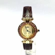 Thumbnail von Cartier COLISÉE GP Ladies Watch Gold Dial & Pink Sapphires Bezel & C </h1>