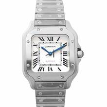 Thumbnail von Cartier Santos WSSA0029 - Santos de Cartier Automatic Silvered Opaline Dial Men's Watch </h1>