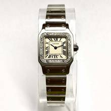 Thumbnail von Cartier Santos Galbée 24mm Quartz Steel 0.69TCW Diamond Watch NEW Model </h1>