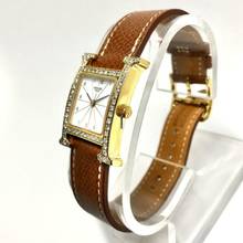 Thumbnail von Hermès H 1.201 2 tone diamond bezel ~1TCW </h1>