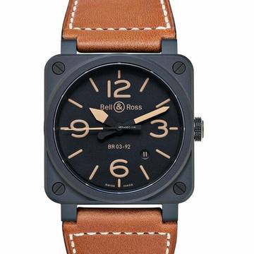  Bell & Ross BR 03-92 Ceramic BR0392-HERITAGE-CE - Instruments BR 03-92 Heritage Automatic Black Dial Men's Watch </h1> 