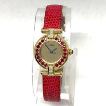 Thumbnail von Cartier Vermeil COLISÈE Quartz GoldPlated DIAMONDS & RED RUBIES  Watch </h1>