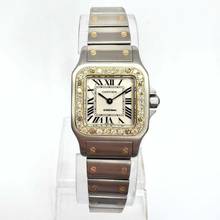 Thumbnail von Cartier Santos Galbée 24mm Quartz 2 Tone 0.69TCW Diamond Watch </h1>