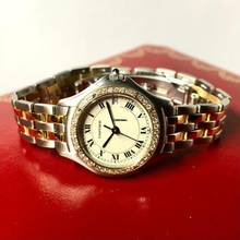 Thumbnail von Cartier COUGER 27mm 2 Row Gold Steel Ladies Watch Diamond Bezel </h1>