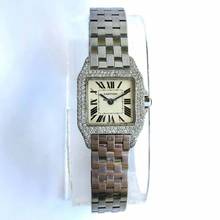Thumbnail von Cartier Santos Demoiselle 2698 20mm Quartz Steel Diamond Watch </h1>