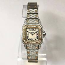 Thumbnail von Cartier Santos Galbée 24mm Quartz 2 Tone 4.08TCW Diamond Watch NEW Model </h1>