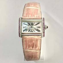 Thumbnail von Cartier Tank Divan Quartz Steel 31mm Watch DIAMONDS & Pink Sapphires Pink MOP Dial </h1>