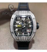 Richard Mille [NEW] RM 029 White Gold Med Set Diamond Titanium Big Date Mens Watch