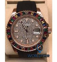 Rolex NEW-全新 Yacht-Master 116695SATS Full Pave Diamond 40mm Watch